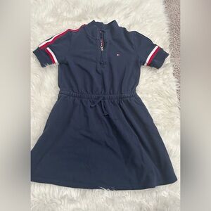 Tommy Hilfiger- Navy Blue Kids Dress with Red and White Accents
